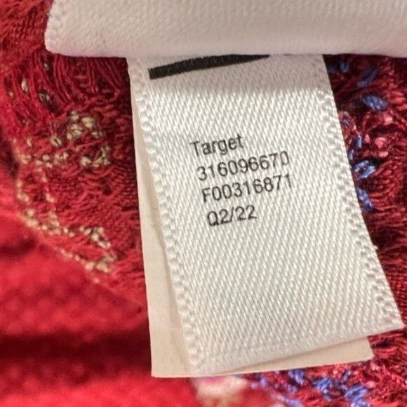 Knox Rose Dress Size Small Red Boho Embroidered Bodice Tassel Tie Neckline - Picture 12 of 12